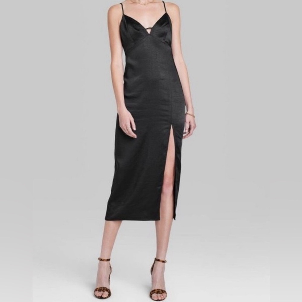 Wild Fable Women’s Satin Slip Dress - Black - Picture 4 of 7
